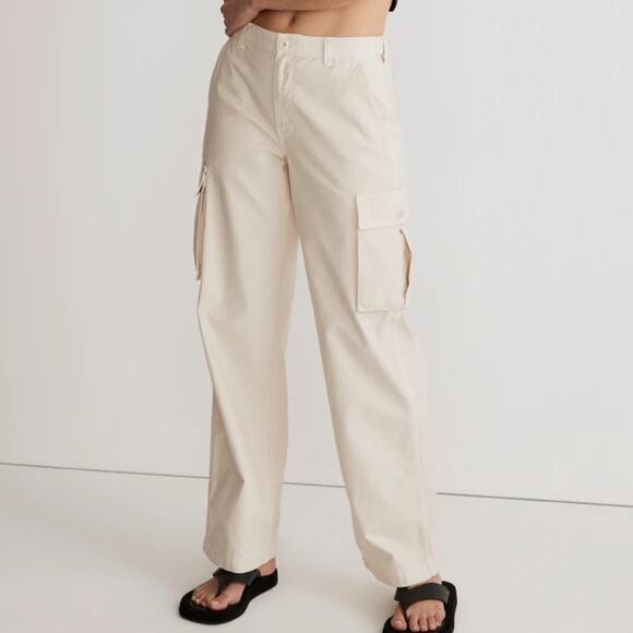 Madewell Garment-Dyed Low-Slung Straight Cargo Pants in Vintage Linen - Picture 1 of 11
